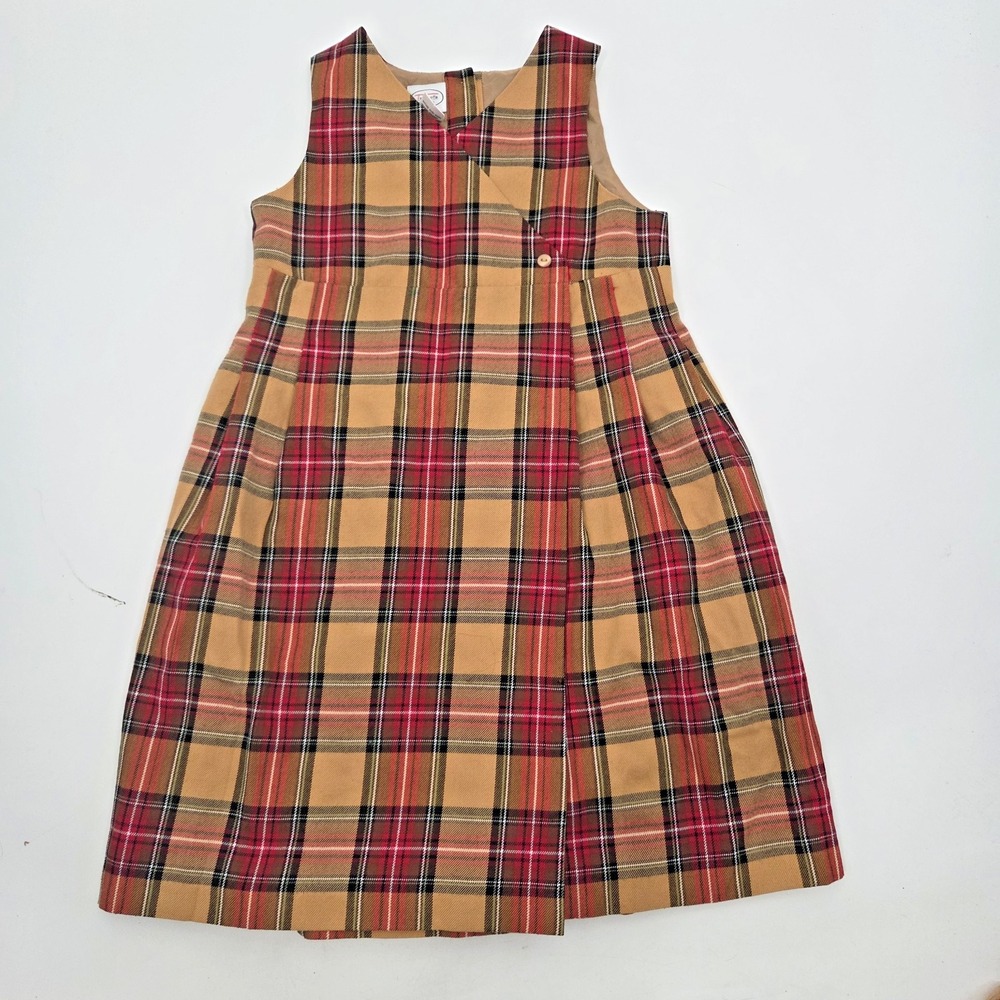 Vintage Talbots Girls Red Plaid Jumper Dress Size 6 | 00s  Holiday Fall School